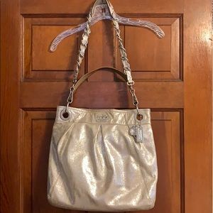 Beautiful, Large Metallic Coach Handbag